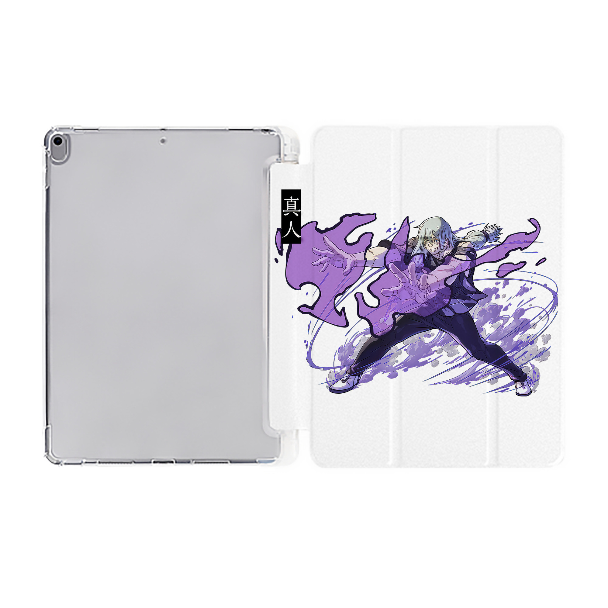 （画像用） 呪術廻戦 Jujutsu Kaisen IPad ケース ペン収納付き 三つ折りスタンド PUレザー×シリコン 対応機種9.5/10.5/10.9インチ
